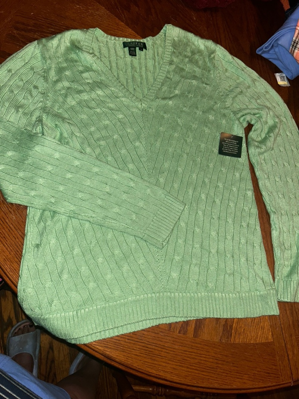 Lauren Ralph Lauren LRL Women’s cable knit sweater size XL NWT - Picture 2 of 3